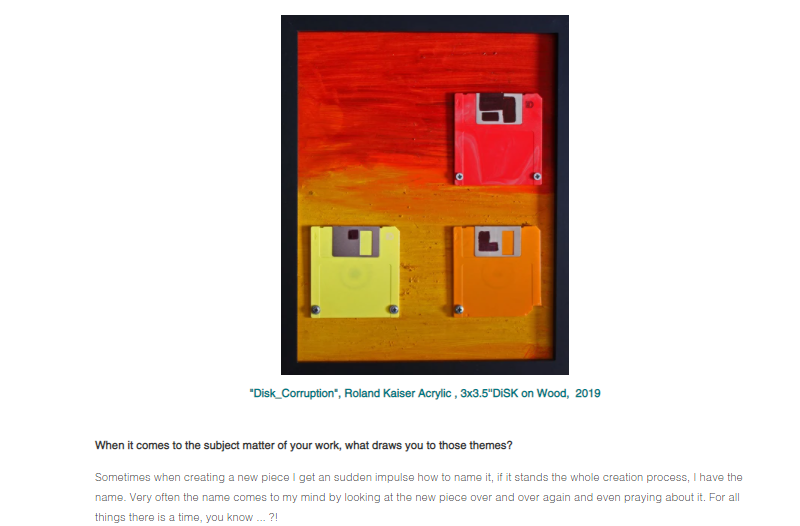 Art Bazaar Interview/ show, Dublin, Ireland 2020